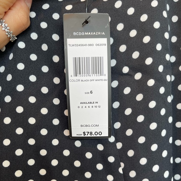 NWT- BCBGMaxAzria Polka dot skirt - Picture 7 of 9